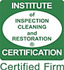 Certificate from the Institute Of Inspection Cleaning and Restoration